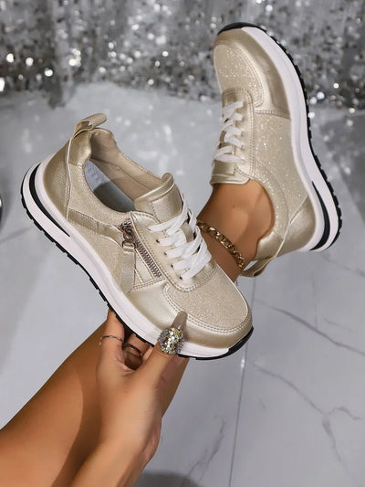 Sienna Metallic Plateau-Sneaker