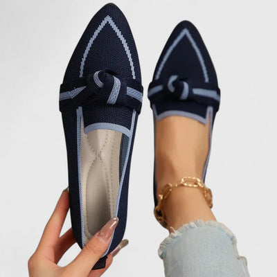 Felicia | Damen Orthopädische Spitz Zulaufende Knoten Loafer