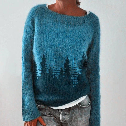 Andrea | Damen-Winter-Weihnachtspullover mit nordischem Muster