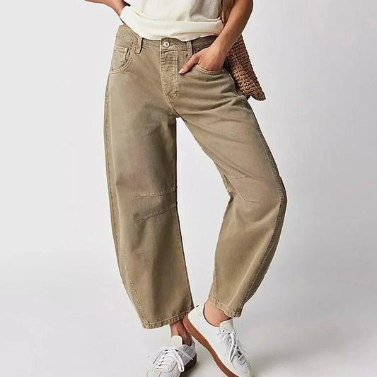 Hanna | Damen High-Waist-Jeans mit lockerer Passform