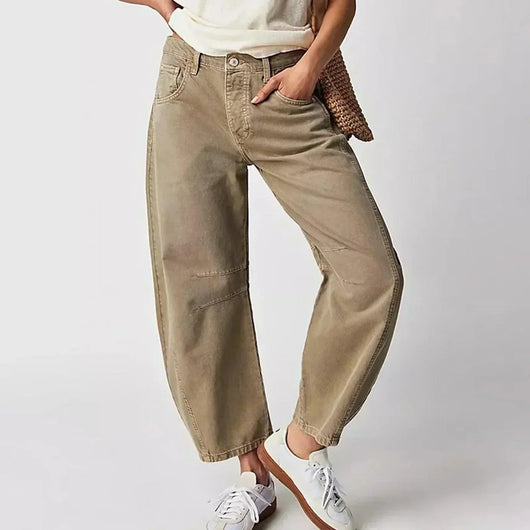 Hanna | Damen High-Waist-Jeans mit lockerer Passform