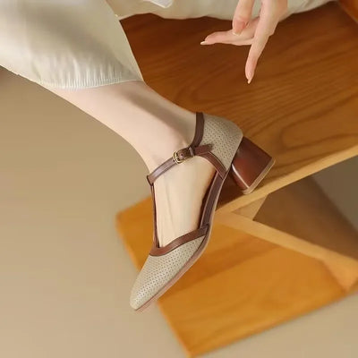Piper T-Strap Pumps mit Blockabsatz