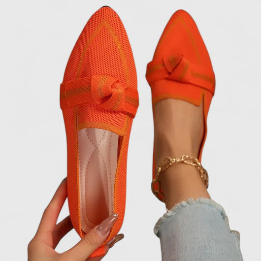 Felicia | Damen Orthopädische Spitz Zulaufende Knoten Loafer