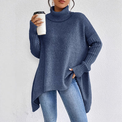 Gudrun | Damen Gemütlicher Oversized Winterpullover mit hohem Kragen