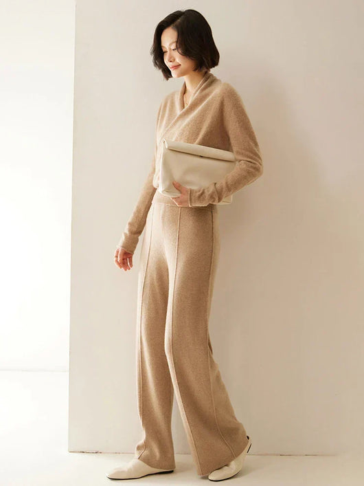 Laura | Damen Eleganter Wickelpullover Mit Überkreuztem Design