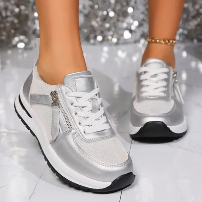 Sienna Metallic Plateau-Sneaker