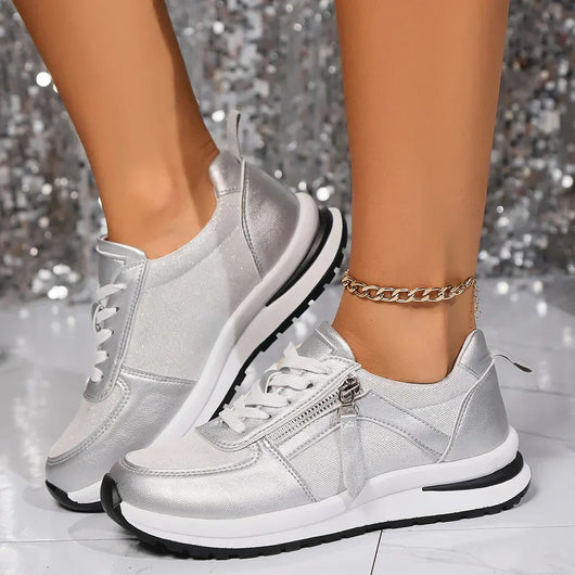 Sienna Metallic Plateau-Sneaker