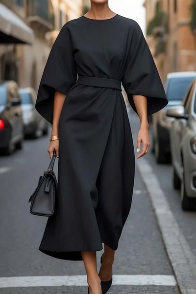 Annika | Damen Midikleid mit Taillengürtel