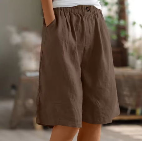 Edith | Damen Weite Casual Shorts Mit Taschen