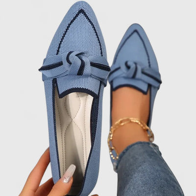 Felicia | Damen Orthopädische Spitz Zulaufende Knoten Loafer