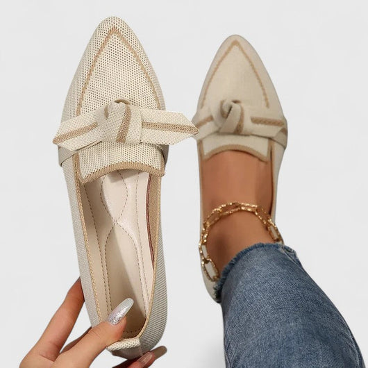 Felicia | Damen Orthopädische Spitz Zulaufende Knoten Loafer
