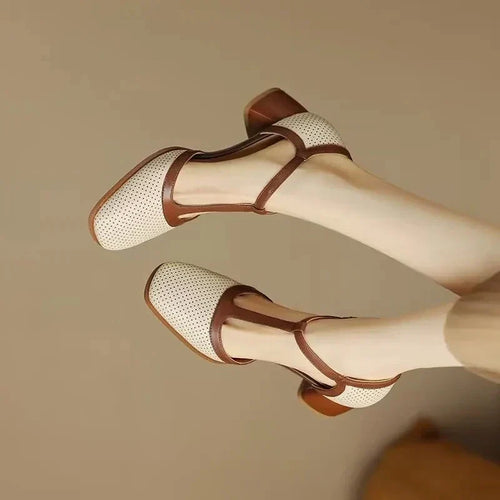 Piper T-Strap Pumps mit Blockabsatz