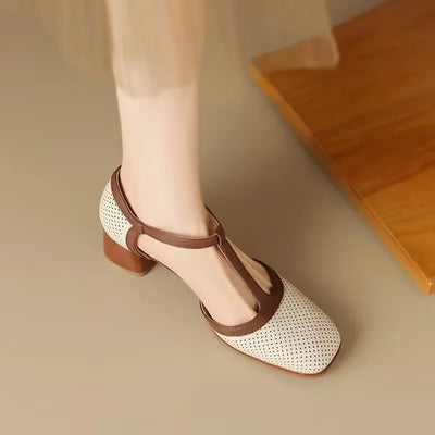 Piper T-Strap Pumps mit Blockabsatz