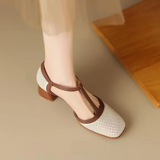 Piper T-Strap Pumps mit Blockabsatz
