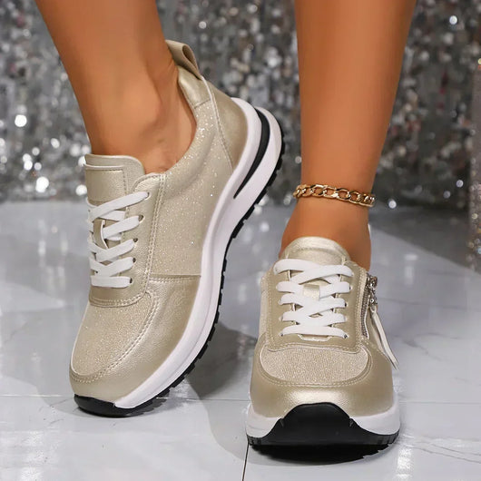 Sienna Metallic Plateau-Sneaker