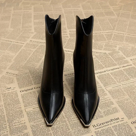 Angela | Damen-Frühjahrs-Stiefeletten mit spitzer Kappe und Absatz