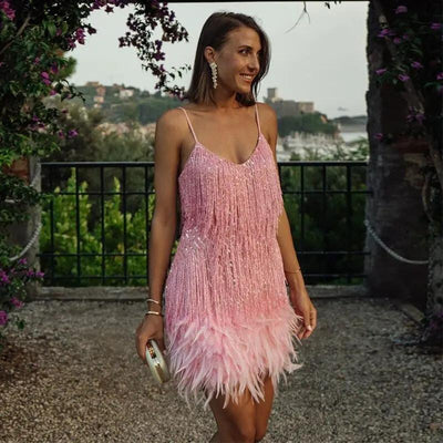Pailletten Abend-Minikleid