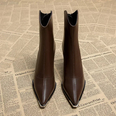 Angela | Damen-Frühjahrs-Stiefeletten mit spitzer Kappe und Absatz