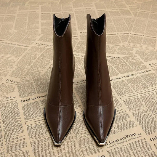 Angela | Damen-Frühjahrs-Stiefeletten mit spitzer Kappe und Absatz