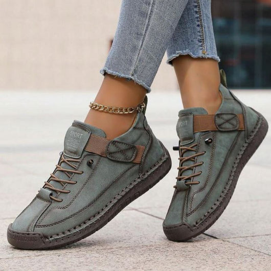 Andrea | Damen Lässige Schnürplattform-Sneaker