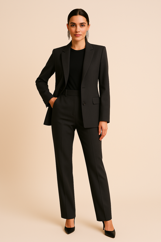 Pauline | Damen Maßgeschneiderter Blazer mit Faltenhose, Zweiteiliges Set