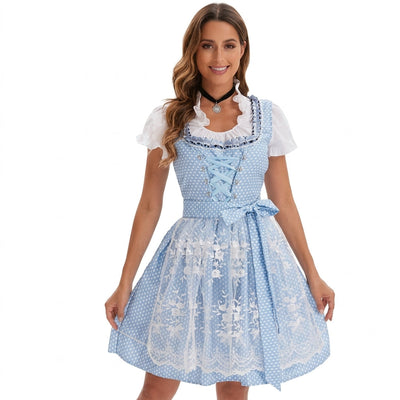Johanna | Damen Oktoberfest Dirndl Spitzenbluse Trachtenkleid Midi