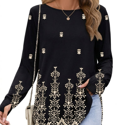 Leonie | Damen Tunika mit buntem Mandala-Druck und 3/4-Ärmeln