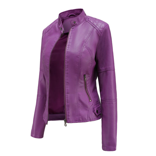 Kirsten | Damen Kunstleder-Bikerjacke mit Reißverschluss