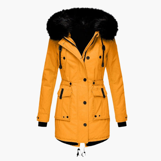 Andrea | Damen Casual Warme Longline Kapuzen Winterjacke