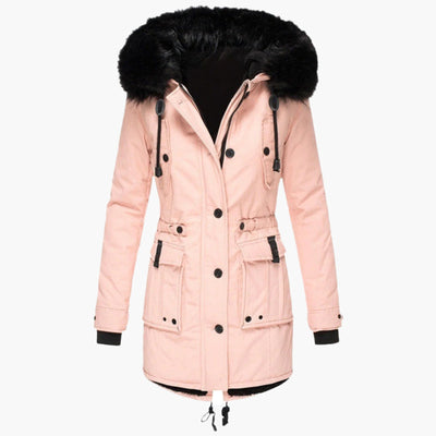 Andrea | Damen Casual Warme Longline Kapuzen Winterjacke