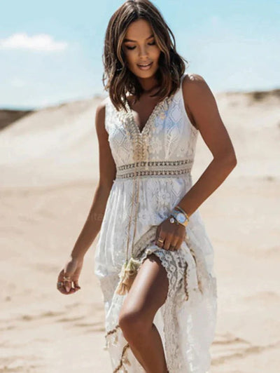 Stefanie | Damen Boho Sommer Maxikleid