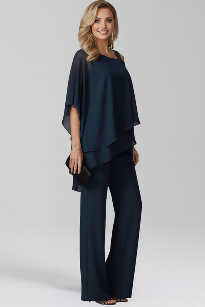 Jana | Damen Cold-Shoulder Fließender Wide-Leg Jumpsuit