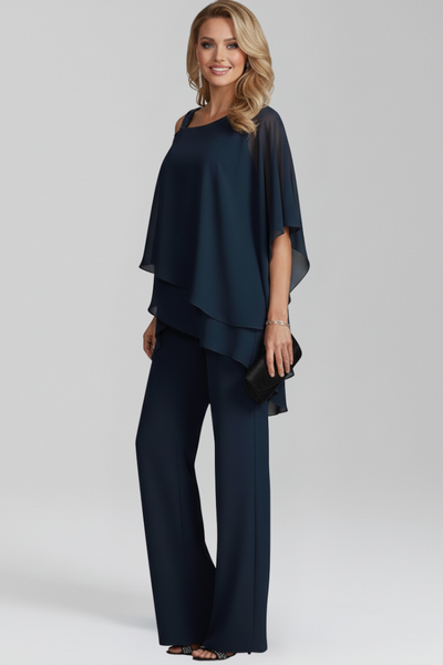 Jana | Damen Cold-Shoulder Fließender Wide-Leg Jumpsuit