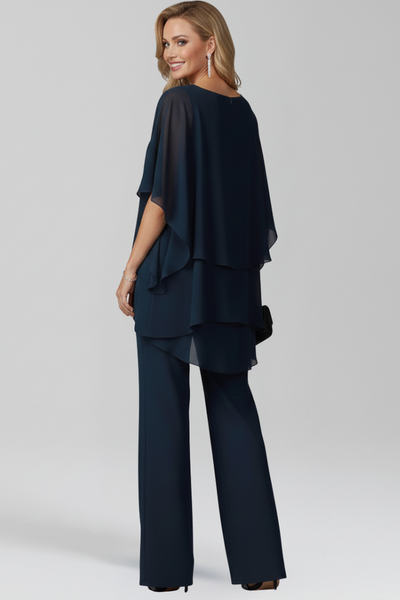 Jana | Damen Cold-Shoulder Fließender Wide-Leg Jumpsuit