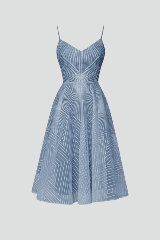 Katharina | Damen Spaghettiträger A-Linien Rock Midikleid