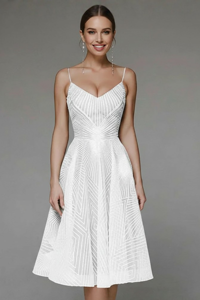 Katharina | Damen Spaghettiträger A-Linien Rock Midikleid