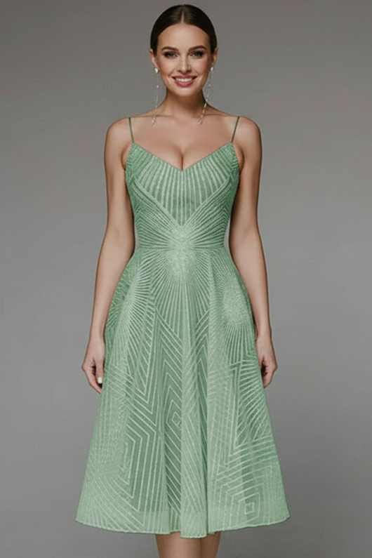 Katharina | Damen Spaghettiträger A-Linien Rock Midikleid