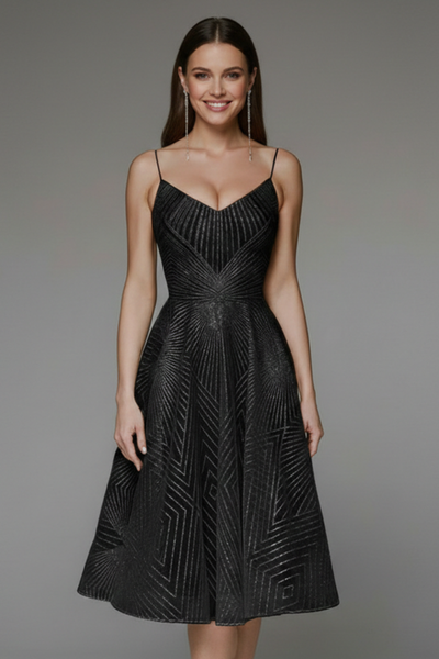 Katharina | Damen Spaghettiträger A-Linien Rock Midikleid