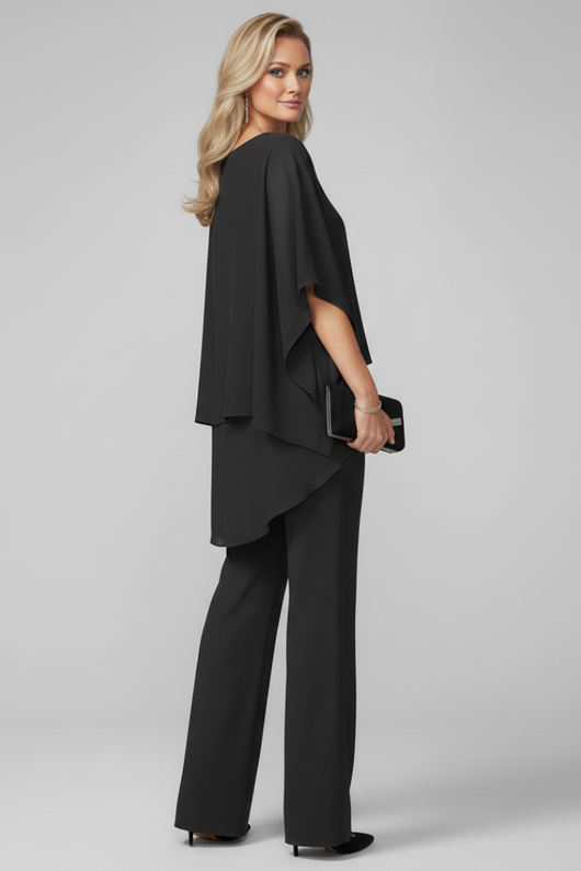 Isabella | Damen Off-Shoulder Fließender Wide-Leg Jumpsuit