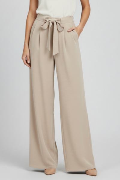 Karin | Damen Wide-Leg Palazzo-Hose mit Kordelzugbund