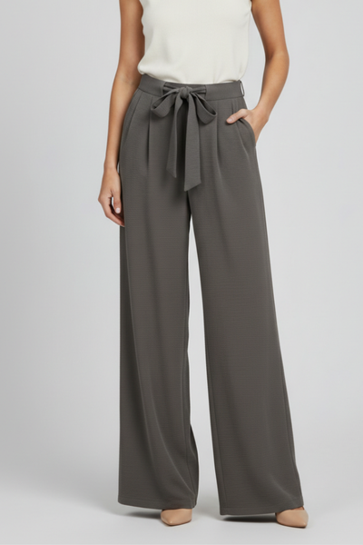 Karin | Damen Wide-Leg Palazzo-Hose mit Kordelzugbund