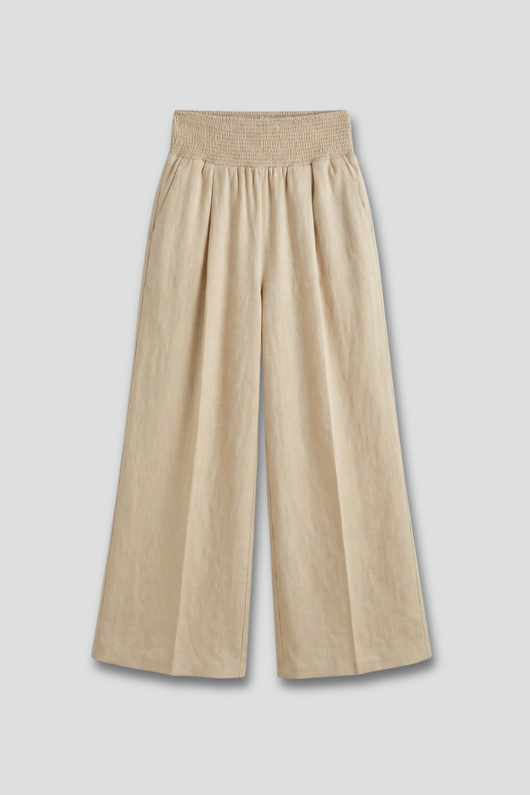 Carolin | Damen Palazzohose mit Hoher Taille und Falten