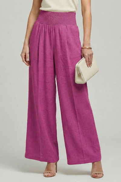 Carolin | Damen Palazzohose mit Hoher Taille und Falten