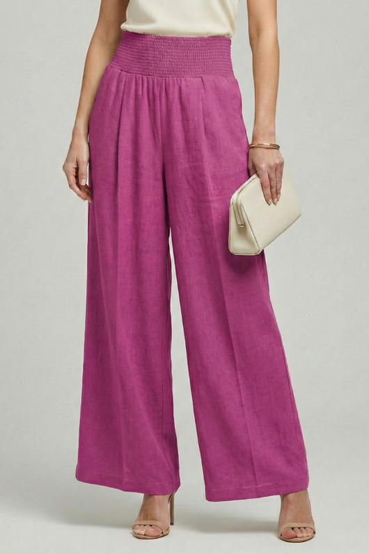 Carolin | Damen Palazzohose mit Hoher Taille und Falten