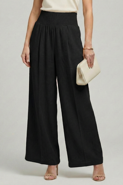 Carolin | Damen Palazzohose mit Hoher Taille und Falten