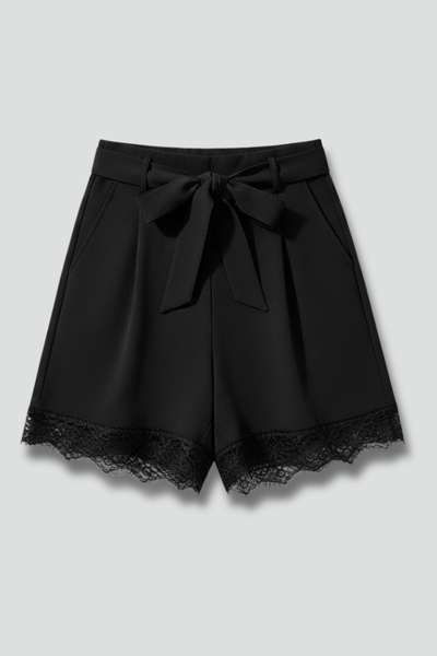 Emma | Damen-Shorts mit Bindebund und Besatzdetail