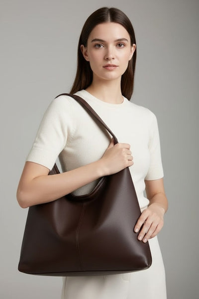 Jacqueline | Damen Klassische Tote Tasche mit Kunstleder Außenmaterial und Großer Innentasche