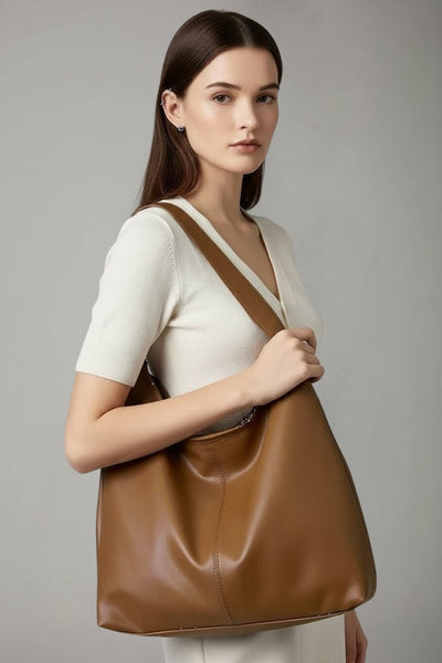 Jacqueline | Damen Klassische Tote Tasche mit Kunstleder Außenmaterial und Großer Innentasche