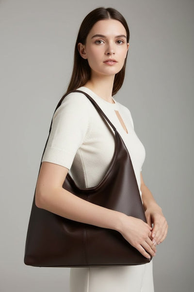 Jacqueline | Damen Klassische Tote Tasche mit Kunstleder Außenmaterial und Großer Innentasche