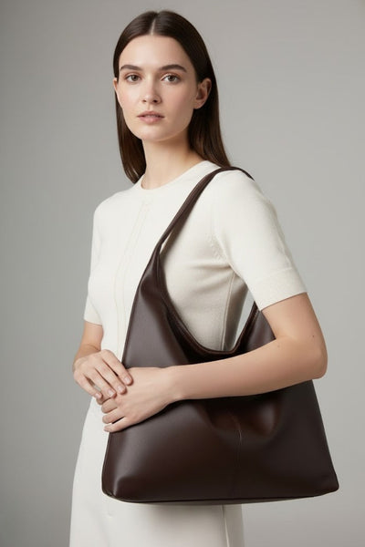 Jacqueline | Damen Klassische Tote Tasche mit Kunstleder Außenmaterial und Großer Innentasche